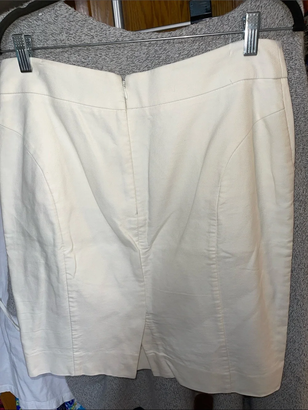 J. Crew White The Pencil Skirt - Double Serge Cotton Size 10